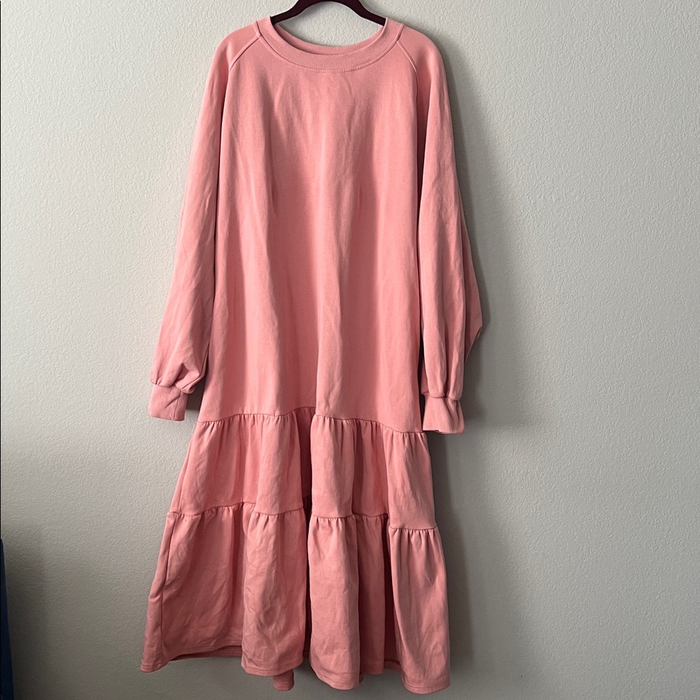 Nap Loungewear Oversized Tiered Long Sleeve Maxi Dress Slouchy